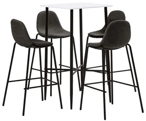 Set Da Bar 5 Pz İn Tessuto Grigio Scuro /