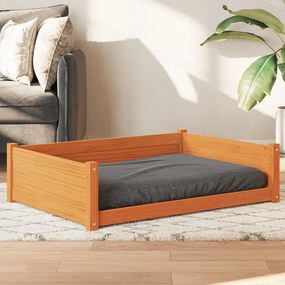 Cuccia Cani Marrone Cera 105,5x75,5x28 Cm Legno Massello Pino /