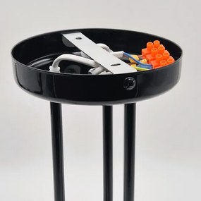 Lampadario a sospensione con supporto rigido PRIYA 3xE27/15W/230V nero