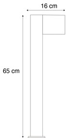 Lampada da esterno in alluminio con stampa legno, picchetto e pressacavo 65cm IP44 - Baleno