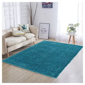 Tappeto Shaggy A Pelo Lungo Antiscivolo Moderno Per Salotto Camera Soggiorno In Diversi Colori E Misure, Colore Intenso e Brillante, 230 x 320 cm, Turchese