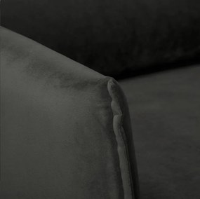 Poltrona grigio scuro con rivestimento in velluto Juli – Ropez