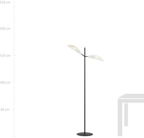 Piantana Moderno Eridano Acciaio Nero 2 Luci E14 Ip20