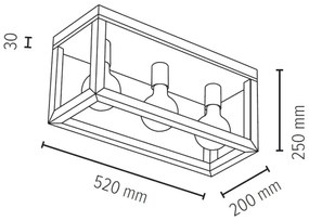 Spot-Light 9154374 - Plafoniera KAGO 3xE27/60W/230V rovere opaco