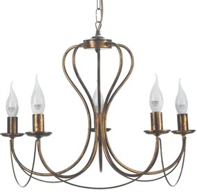 ONLI - Lampadario a sospensione con catena CANDELA 5xE14/6W/230V bronzo