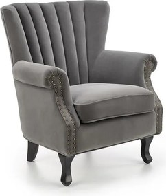 Poltrona Titan in velluto grigio - H87 cm