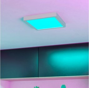 Eglo 901378 -LED RGBW dimmerabile, plafoniera con vetro fumé FUEVA-Z LED/10,5W/230V 22x22cm IP44 bianco