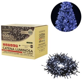 Luci albero di Natale 600 miniled estensibili bianco freddo