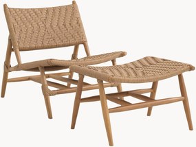 Set di 2 poltrone da giardino in legno di teak con poggiapiedi Laroc