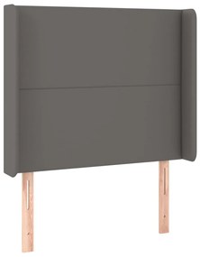 Testiera a led grigio 103x16x118/128cm in similpelle