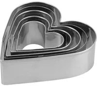 Set 5 tagliabiscotti cuori acciaio inox