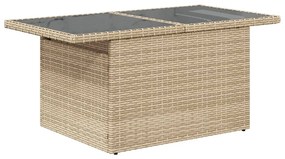 Set divano da giardino 9 pz con cuscini beige in polyrattan