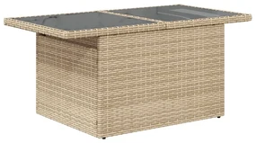 Set divano da giardino 9 pz con cuscini beige in polyrattan