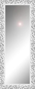 Specchio Atena rettangolare in legno bianco argento 125 x 40 cm