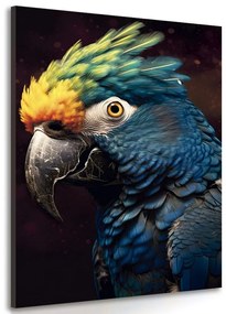 Quadro su tela – Pappagallo blu-oro