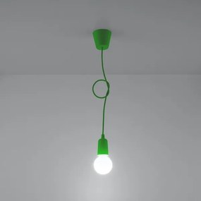 Lampadario su filo DIEGO 1xE27/60W/230V verde