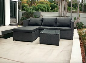 Set di mobili da giardino in technoratan grigio