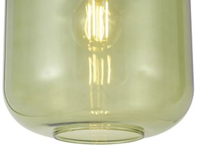 Lampada a sospensione Hotel Chic nera e oro con vetro verde 5 luci - Zuzanna