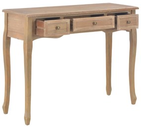280047  dressing console table with 3 drawers brown