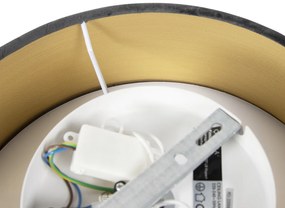 Plafoniera moderna grigia 30 cm con interno oro - Drum