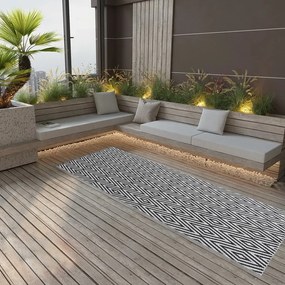 Tappeto Per Esterno Arakıl Nero 80x250 Cm İn Pp /