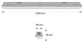 Plafo Stagna 1550mm 55,0W 4000K Passante