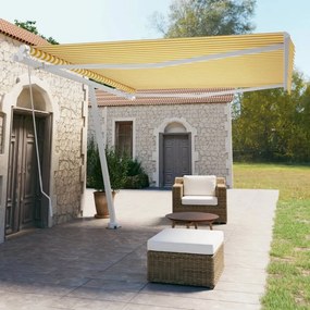 Tenda Da Sole Manuale Autoportante 450x350 Cm Gialla/bianca /