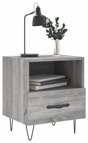 Comodini 2 pz grigio sonoma 40x35x47,5 cm in legno multistrato