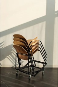 Sedie da pranzo in set marrone cognac/di colore naturale con effetto noce con braccioli/impilabili 2 pz Book – Gazzda