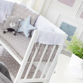 Culla bianca con contenitore e baldacchino 90x45 cm Indibär - Roba