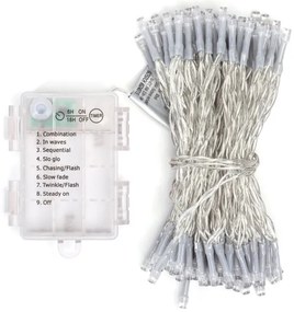 Aigostar -Catena LED natalizia da esterno 100xLED/8 funzioni 3xAA 10,3m IP44 multicolore