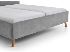 Letto matrimoniale imbottito grigio con rete inclusa 160x200 cm Piano – Meise Möbel