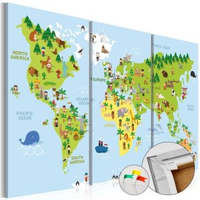 Quadri di sughero Children's World [Cork Map]