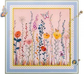 Quadro amelie piccolo in cristallo acrilico decoro farfalle e fiori