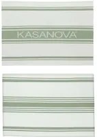 Set 2 strofinacci cucina 50x70 cm righe cotone verde