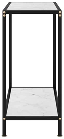 Tavolo consolle bianco 60x35x75 cm in vetro temperato