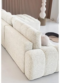 Divano angolare componibile color crema allungabile/con contenitore (con penisola a destra) Lulu – Miuform