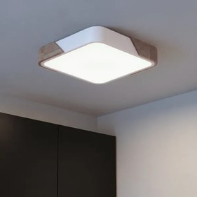 Brilagi - Plafoniera LED dimmerabile PILANA LED/48W/230V rovere/bianco 42x42 cm + telecomando