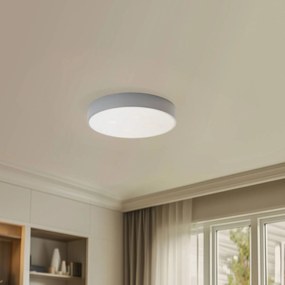 Plafoniera Cleo TEMAR LIGHTING, dimmerabile, Alluminio / Grigio / Zincato, Bagno, Metallo, Plafoniera