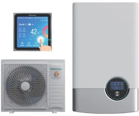 Hisense - Pompa di Calore Splittata Monoventola Aria/Acqua Hi-Terma AHM-080HCDSAA + AHW-080HCDS1 R-32 Wi-Fi Optional con Comando Incluso