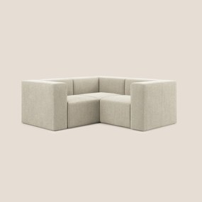 Nettuno divano angolare reversibile e modulare componibile in morbido tessuto bouclè T07 beige