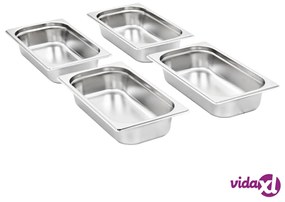 vidaXL Contenitori Gastronorm 8 pz GN 1/3 65 mm in Acciaio Inox