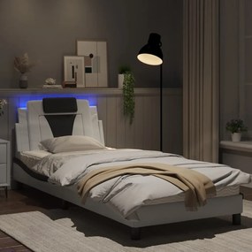 Giroletto con luci led bianco e nero 90x200 cm in similpelle