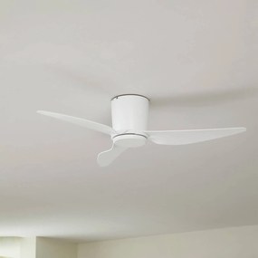 Ventilatore da soffitto Lindby Aulo, bianco, DC, silenzioso, Ø 123 cm Aulo, Bianco / Opale, Soggiorno / Sala da pranzo, Metallo, Moderno
