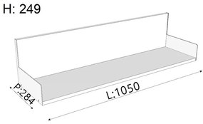 Mensola per bagno L 15.5 cm colore su ordinazione