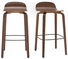 Sgabelli da bar vintage noce H68 cm (set di 2) OBRA
