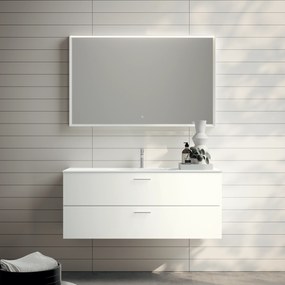 Mobile Bagno Sospeso 120 Cm Due Cassetti Specchio Artesi "KA04" Fiocco