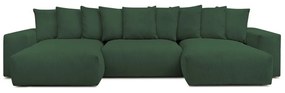 Divano angolare verde con rivestimento in velluto a coste Voltaire – Bobochic Paris