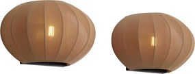 Set di 2 applique marroni con paralume in tessuto - Bida