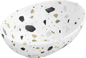 Mexen Elza lavabo da appoggio 40 x 33 cm, pietra bianca terrazzo - 21014083